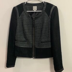 Halogen Jacket, faux leather trim, Size Small. Lined. Good condition